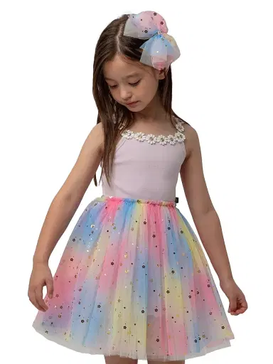 Petite Hailey Baby Girl's, Little Girl's & Girl's Flower Lace Tutu Dress - Purple Multi | Thumbnail 3 Petite Hailey Baby Girl's, Little Girl's & Girl's Flower Lace Tutu Dress - Purple Multi | Thumbnail 3