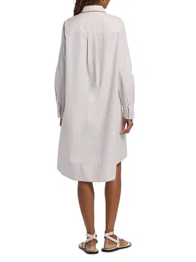 Co Women's Pleated Cotton A-Line Knee-Length Shirtdress | Thumbnail 5 Co Women's Pleated Cotton A-Line Knee-Length Shirtdress | Thumbnail 5