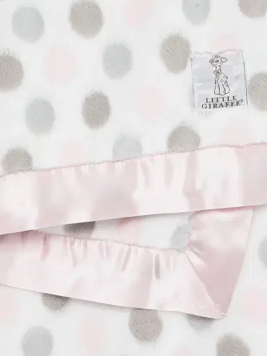 Little Giraffe Baby's & Little Kid's Luxe Dot Blanket - Pink | Thumbnail 2 Little Giraffe Baby's & Little Kid's Luxe Dot Blanket - Pink | Thumbnail 2