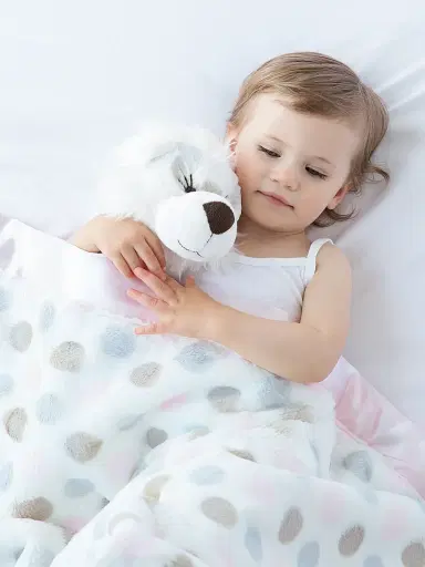 Little Giraffe Baby's & Little Kid's Luxe Dot Blanket - Pink | Thumbnail 3 Little Giraffe Baby's & Little Kid's Luxe Dot Blanket - Pink | Thumbnail 3