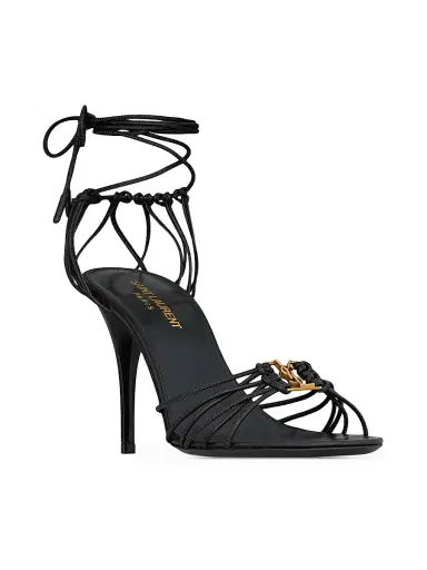 Saint Laurent Women's Babylone Sandals in Smooth Leather - Black | Thumbnail 2 Saint Laurent Women's Babylone Sandals in Smooth Leather - Black | Thumbnail 2