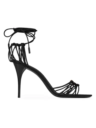 Saint Laurent Women's Babylone Sandals in Smooth Leather - Black | Thumbnail 1 Saint Laurent Women's Babylone Sandals in Smooth Leather - Black | Thumbnail 1
