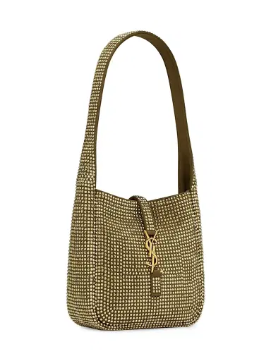 Saint Laurent Women's Le 5 à 7 Supple Baby Bag in Silk Satin and Crystals - Astres | Thumbnail 3 Saint Laurent Women's Le 5 à 7 Supple Baby Bag in Silk Satin and Crystals - Astres | Thumbnail 3
