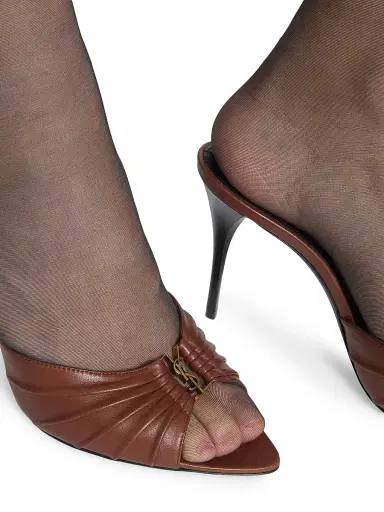Saint Laurent Women's Babylone Mules in Smooth Leather - Aesthetic Brown - Size 5 | Thumbnail 5 Saint Laurent Women's Babylone Mules in Smooth Leather - Aesthetic Brown - Size 5 | Thumbnail 5
