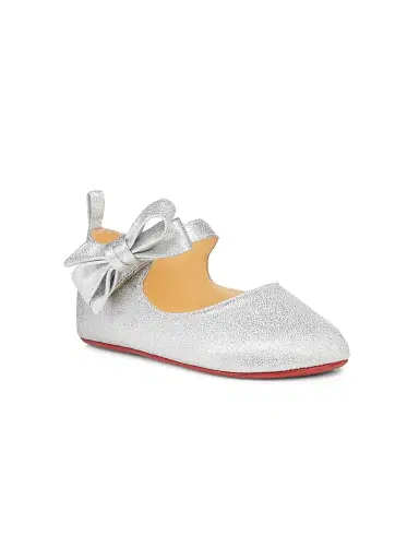 Christian Louboutin Little Kid's & Kid's Baby Lou Babe - Silver 3 (Baby) | Thumbnail 1 Christian Louboutin Little Kid's & Kid's Baby Lou Babe - Silver 3 (Baby) | Thumbnail 1