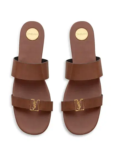 Saint Laurent Women's Babylone Slides in Smooth Leather | Thumbnail 3 Saint Laurent Women's Babylone Slides in Smooth Leather | Thumbnail 3