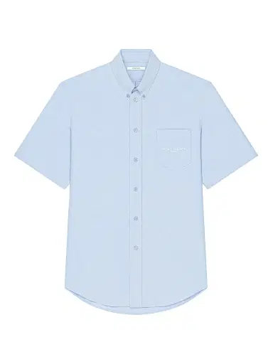 Givenchy Men's Shirt in Cotton Oxford with Paris Jacquard - Baby Blue | Thumbnail 1 Givenchy Men's Shirt in Cotton Oxford with Paris Jacquard - Baby Blue | Thumbnail 1