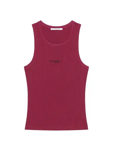 Givenchy Women's Slim Fit Tank Top in Cotton with Paris Print - Red Cherry - Size XL | Thumbnail 1 Givenchy Women's Slim Fit Tank Top in Cotton with Paris Print - Red Cherry - Size XL | Thumbnail 1