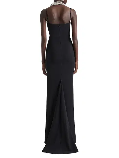 Givenchy Women's Sliced Long Dress in Crepe Cady - Black | Thumbnail 3 Givenchy Women's Sliced Long Dress in Crepe Cady - Black | Thumbnail 3