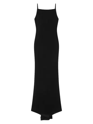 Givenchy Women's Sliced Long Dress in Crepe Cady - Black | Thumbnail 1 Givenchy Women's Sliced Long Dress in Crepe Cady - Black | Thumbnail 1