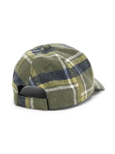 Chloé Girl's Logo Plaid Cap - Green Navy Plaid | Thumbnail 2 Chloé Girl's Logo Plaid Cap - Green Navy Plaid | Thumbnail 2