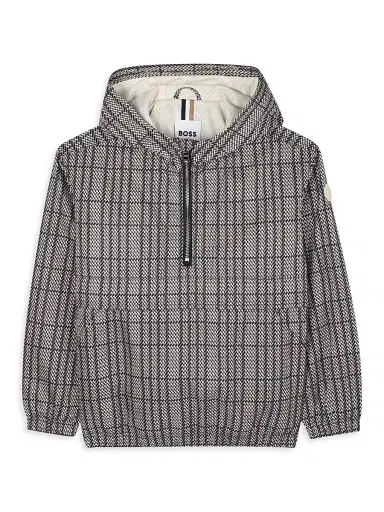 BOSS Little Boy's Half-Zip Hooded Windbreaker Jacket | Thumbnail 1 BOSS Little Boy's Half-Zip Hooded Windbreaker Jacket | Thumbnail 1
