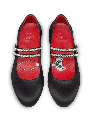 Christian Louboutin Little Girl's & Girl's Jane Fille Shoes - Black 1 (Child) | Thumbnail 4 Christian Louboutin Little Girl's & Girl's Jane Fille Shoes - Black 1 (Child) | Thumbnail 4