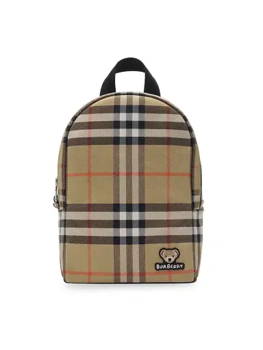 Burberry Kid's Nylon Check Backpack - Sand Check | Thumbnail 1 Burberry Kid's Nylon Check Backpack - Sand Check | Thumbnail 1