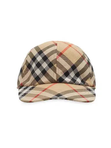 Burberry Kid's Check Baseball Cap - Sand Check | Thumbnail 1 Burberry Kid's Check Baseball Cap - Sand Check | Thumbnail 1