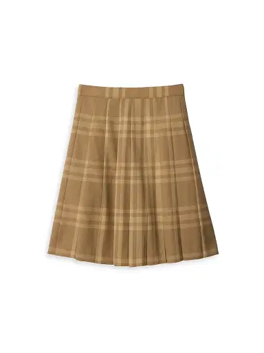 Burberry Little Girl's & Girl's Estelle Check Wool Skirt - Dark Sand | Thumbnail 3 Burberry Little Girl's & Girl's Estelle Check Wool Skirt - Dark Sand | Thumbnail 3