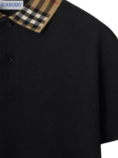 Burberry Baby Boy's, Little Boy's & Boy's Check Collar Cotton Polo Shirt - Black - Size 6 Months | Thumbnail 4 Burberry Baby Boy's, Little Boy's & Boy's Check Collar Cotton Polo Shirt - Black - Size 6 Months | Thumbnail 4