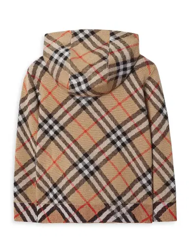 Burberry Baby's, Little Kid's & Kid's Check Wool Zip Hoodie - Sand Check | Thumbnail 2 Burberry Baby's, Little Kid's & Kid's Check Wool Zip Hoodie - Sand Check | Thumbnail 2