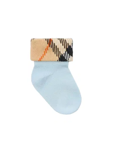 Burberry Baby Boy's Newborn 2-Pack Check Socks - Ice Blue - Size 6 Months | Thumbnail 1 Burberry Baby Boy's Newborn 2-Pack Check Socks - Ice Blue - Size 6 Months | Thumbnail 1