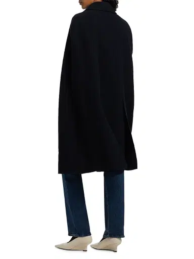 TOTEME Women's Bouclé Wool Cape Coat - Navy - Size 6 | Thumbnail 5 TOTEME Women's Bouclé Wool Cape Coat - Navy - Size 6 | Thumbnail 5