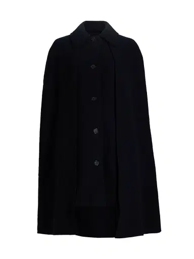 TOTEME Women's Bouclé Wool Cape Coat - Navy - Size 6 | Thumbnail 1 TOTEME Women's Bouclé Wool Cape Coat - Navy - Size 6 | Thumbnail 1