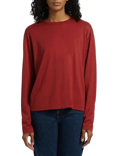 Toteme Women's Classic Wool Long-Sleeve T-Shirt - Poppy | Thumbnail 3 Toteme Women's Classic Wool Long-Sleeve T-Shirt - Poppy | Thumbnail 3