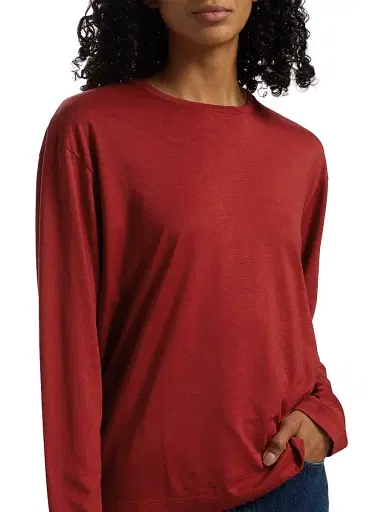 Toteme Women's Classic Wool Long-Sleeve T-Shirt - Poppy | Thumbnail 6 Toteme Women's Classic Wool Long-Sleeve T-Shirt - Poppy | Thumbnail 6