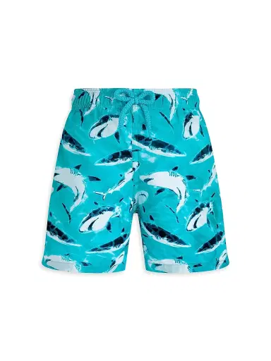 Vilebrequin Little Boy's & Boy's Requins Swim Shorts - Lagoon | Thumbnail 1 Vilebrequin Little Boy's & Boy's Requins Swim Shorts - Lagoon | Thumbnail 1