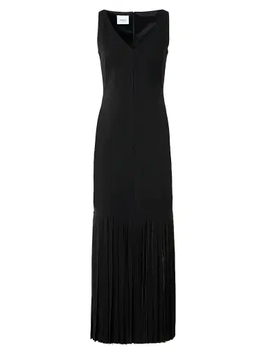 Akris punto Women's Lasercut Fringe Jersey Midi-Dress - Black - Size 14 | Thumbnail 1 Akris punto Women's Lasercut Fringe Jersey Midi-Dress - Black - Size 14 | Thumbnail 1