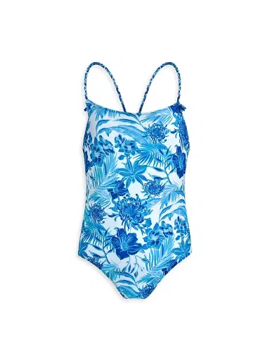Vilebrequin Little Girl's & Girl's Tahiti Flow One-Piece Bathing Suit - Blue White - Size 4 | Thumbnail 1 Vilebrequin Little Girl's & Girl's Tahiti Flow One-Piece Bathing Suit - Blue White - Size 4 | Thumbnail 1