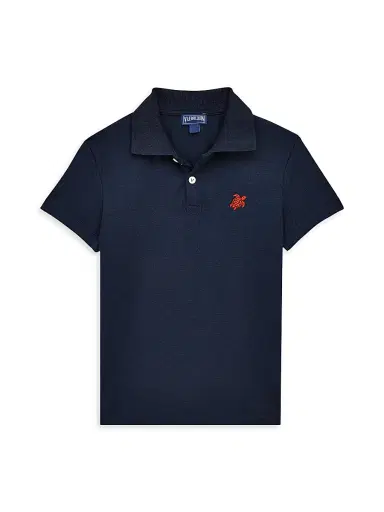 Vilebrequin Little Boy's & Boy's Turtle-Embroidered Polo Shirt - Navy Blue Marine | Thumbnail 1 Vilebrequin Little Boy's & Boy's Turtle-Embroidered Polo Shirt - Navy Blue Marine | Thumbnail 1