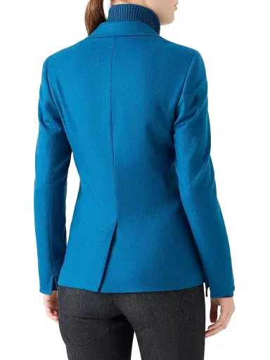 Akris punto Women's Fitted Felted Wool Blazer - Teal | Thumbnail 5 Akris punto Women's Fitted Felted Wool Blazer - Teal | Thumbnail 5