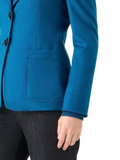 Akris punto Women's Fitted Felted Wool Blazer - Teal | Thumbnail 6 Akris punto Women's Fitted Felted Wool Blazer - Teal | Thumbnail 6