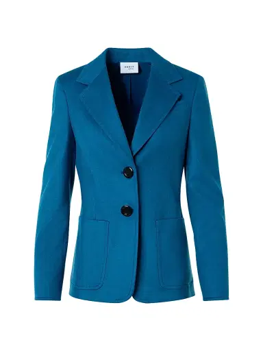 Akris punto Women's Fitted Felted Wool Blazer - Teal | Thumbnail 1 Akris punto Women's Fitted Felted Wool Blazer - Teal | Thumbnail 1