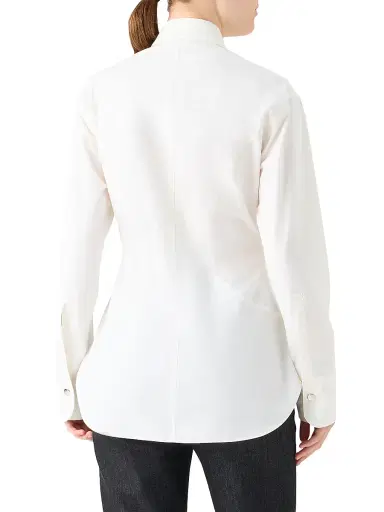 Akris punto Women's Poplin Cotton Zip Blouse - Cream | Thumbnail 5 Akris punto Women's Poplin Cotton Zip Blouse - Cream | Thumbnail 5