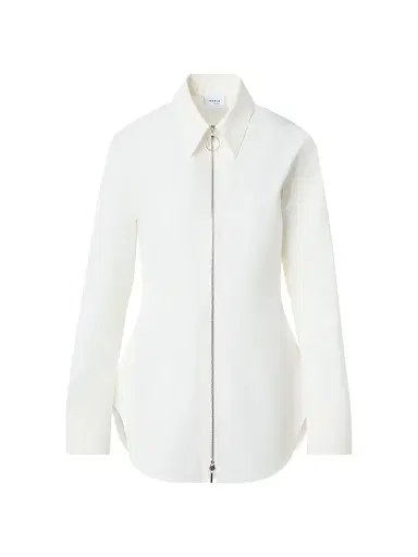 Akris punto Women's Poplin Cotton Zip Blouse - Cream | Thumbnail 1 Akris punto Women's Poplin Cotton Zip Blouse - Cream | Thumbnail 1
