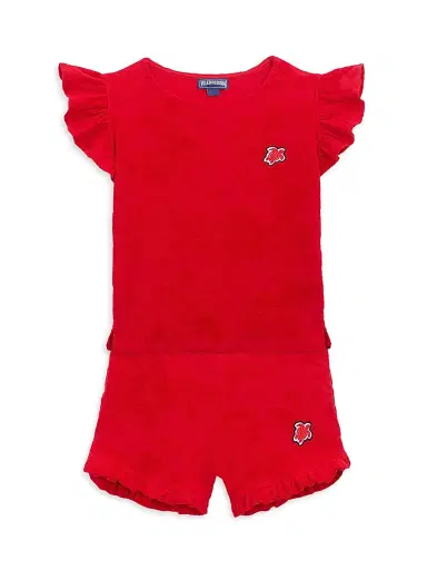 Vilebrequin Baby Girl's, Little Girl's & Girl's Flower Power Terry Jacquard Shorts - Lipstick - Size 14 | Thumbnail 2 Vilebrequin Baby Girl's, Little Girl's & Girl's Flower Power Terry Jacquard Shorts - Lipstick - Size 14 | Thumbnail 2