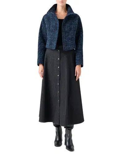 Akris punto Women's Raw Denim Tweed Jacket | Thumbnail 2 Akris punto Women's Raw Denim Tweed Jacket | Thumbnail 2
