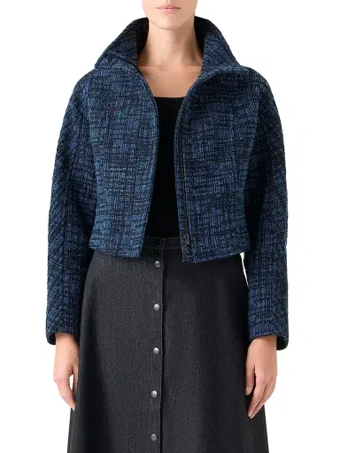 Akris punto Women's Raw Denim Tweed Jacket | Thumbnail 3 Akris punto Women's Raw Denim Tweed Jacket | Thumbnail 3