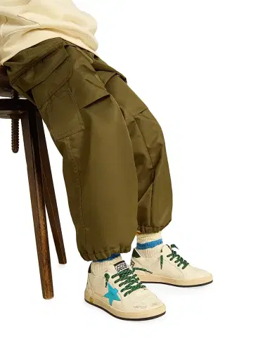 Golden Goose Baby Boy's, Little Boy's & Boy's Ballstar Leather Star Low-Top Sneakers - White Blue Green 10 (Toddler) | Thumbnail 5 Golden Goose Baby Boy's, Little Boy's & Boy's Ballstar Leather Star Low-Top Sneakers - White Blue Green 10 (Toddler) | Thumbnail 5