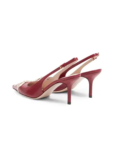 Valentino Garavani Women's Bepointy 80MM Slingback Pumps in Patent Leather and Kidskin - Red Ivory - Size 10 | Thumbnail 3 Valentino Garavani Women's Bepointy 80MM Slingback Pumps in Patent Leather and Kidskin - Red Ivory - Size 10 | Thumbnail 3