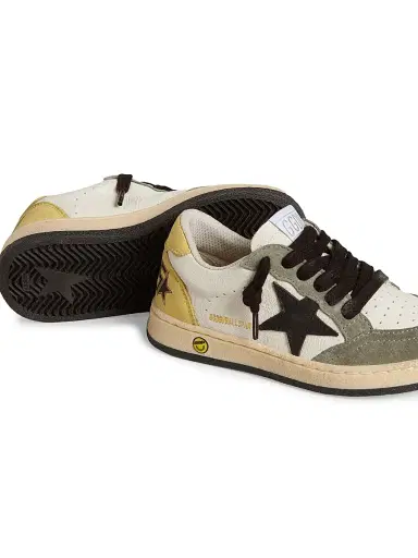 Golden Goose Baby Boy's, Little Boy's & Boy's Ballstar Colorblocked Leather Sneakers - Green Black Yellow 1.5 (Child) | Thumbnail 4 Golden Goose Baby Boy's, Little Boy's & Boy's Ballstar Colorblocked Leather Sneakers - Green Black Yellow 1.5 (Child) | Thumbnail 4