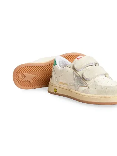 Golden Goose Little Boy's & Boy's Ballstar Leather Laminated Star Sneakers - White Silver Green 1.5 (Child) | Thumbnail 4 Golden Goose Little Boy's & Boy's Ballstar Leather Laminated Star Sneakers - White Silver Green 1.5 (Child) | Thumbnail 4