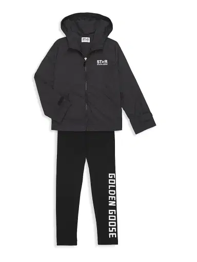 Golden Goose Little Boy's & Boy's Star Logo Windbreaker Jacket - Black White | Thumbnail 2 Golden Goose Little Boy's & Boy's Star Logo Windbreaker Jacket - Black White | Thumbnail 2