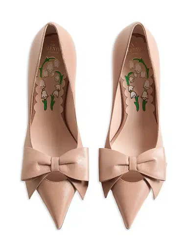 Valentino Garavani Women's Bowow 100MM Pumps in Kidskin - Black | Thumbnail 11 Valentino Garavani Women's Bowow 100MM Pumps in Kidskin - Black | Thumbnail 11