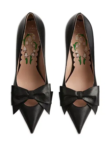 Valentino Garavani Women's Bowow 100MM Pumps in Kidskin - Black | Thumbnail 4 Valentino Garavani Women's Bowow 100MM Pumps in Kidskin - Black | Thumbnail 4