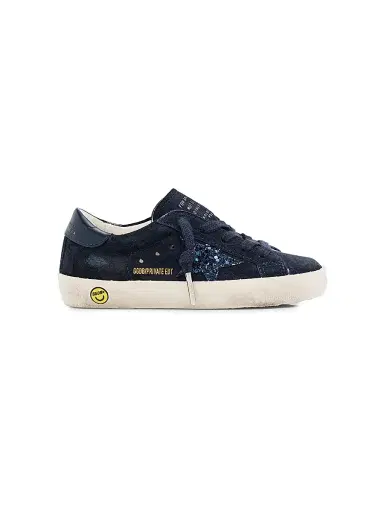 Golden Goose Baby's & Little Girl's Super Star Glitter Velvet Low Top Sneakers - Navy 7 (Toddler) | Thumbnail 1 Golden Goose Baby's & Little Girl's Super Star Glitter Velvet Low Top Sneakers - Navy 7 (Toddler) | Thumbnail 1