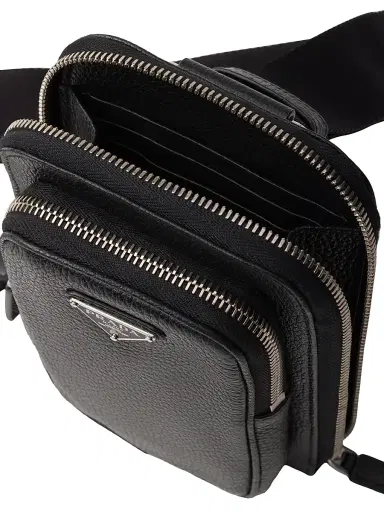Prada Men's Leather Smartphone Case - Black | Thumbnail 3 Prada Men's Leather Smartphone Case - Black | Thumbnail 3