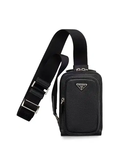 Prada Men's Leather Smartphone Case - Black | Thumbnail 1 Prada Men's Leather Smartphone Case - Black | Thumbnail 1