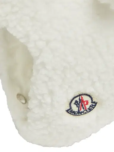 Moncler Men's Baby's Hat in Teddy - White | Thumbnail 4 Moncler Men's Baby's Hat in Teddy - White | Thumbnail 4